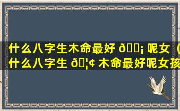 什么八字生木命最好 🐡 呢女（什么八字生 🦢 木命最好呢女孩子）